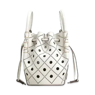 TOD'S Leather Bucket Bag Micro "White"