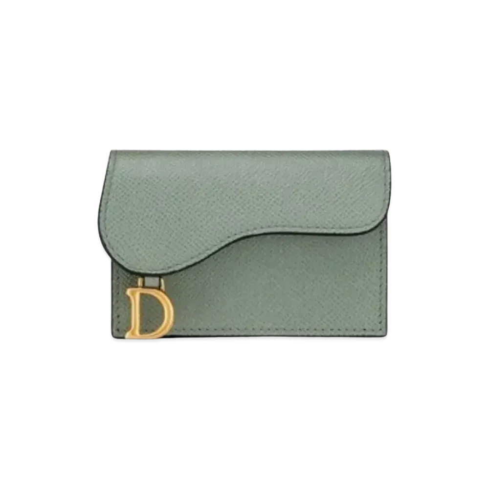 Dior Saddle Flip Card Holder "Gray"