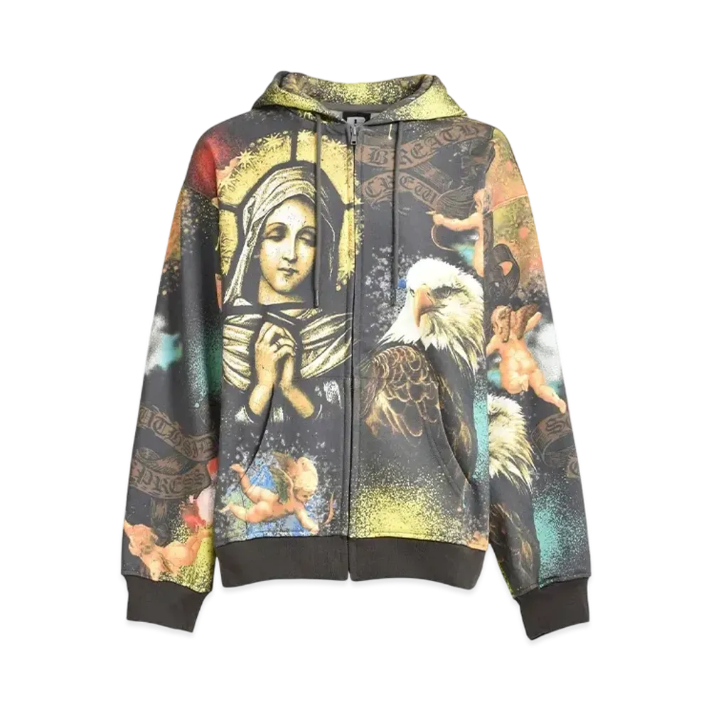 BREATH Maria All Over Zip Hoodie "Charcoal"