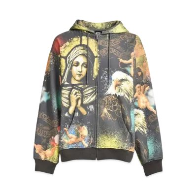 BREATH Maria All Over Zip Hoodie "Charcoal"