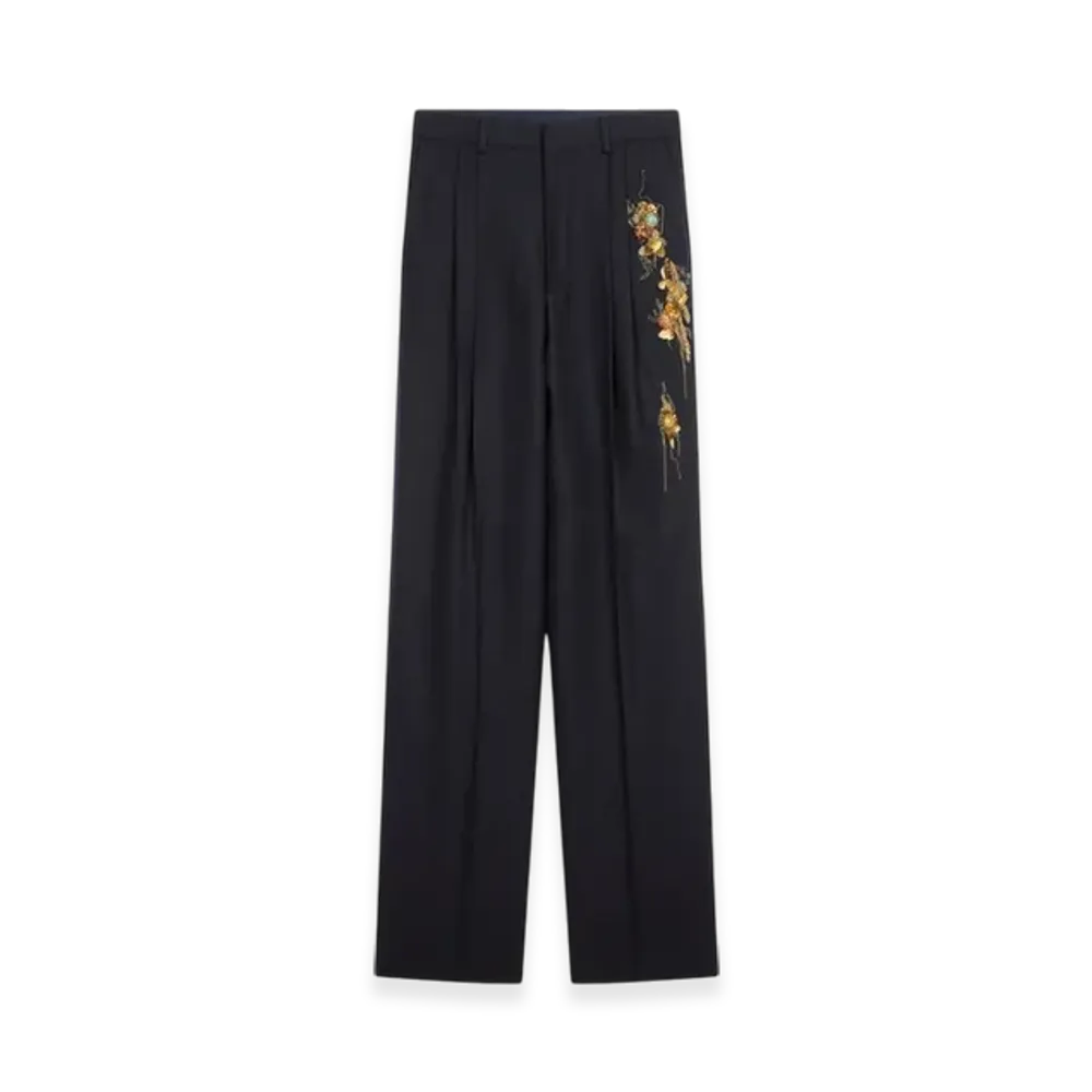 DRIES VAN NOTEN Embellished Pants "Navy"