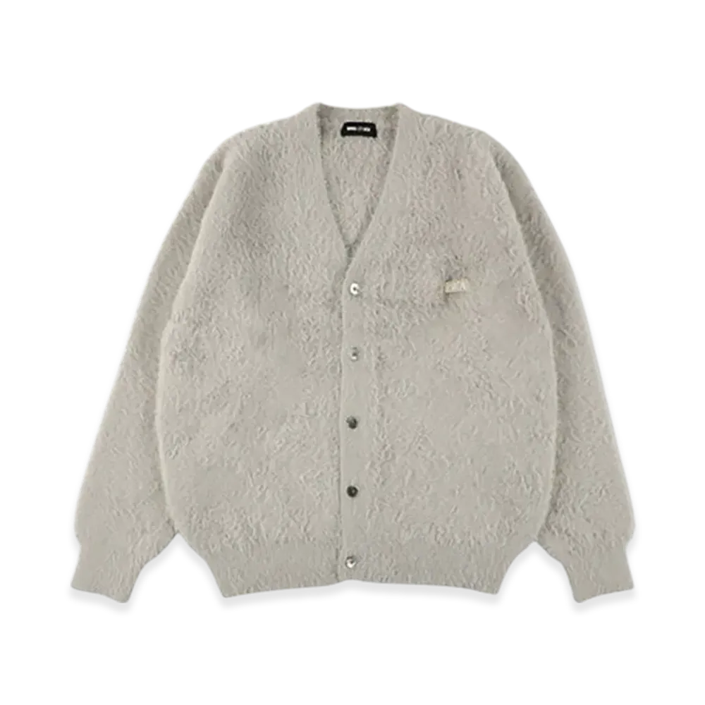 WIND AND SEA Shaggy Knit Cardigan "Gray"