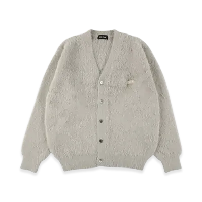 WIND AND SEA Shaggy Knit Cardigan "Gray"