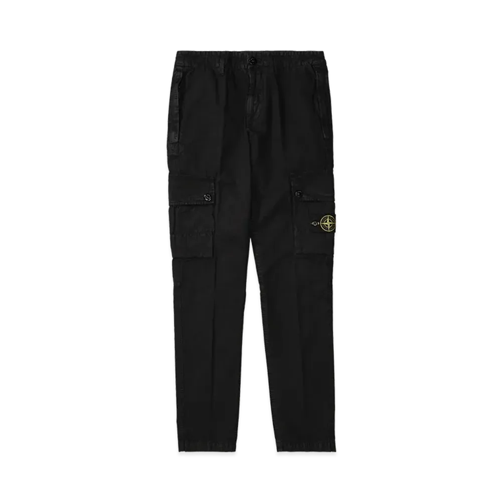 Stone Island Cargo Pants 3100303 Brushed Organic Cotton Canvas 'Old' Effect "Black"
