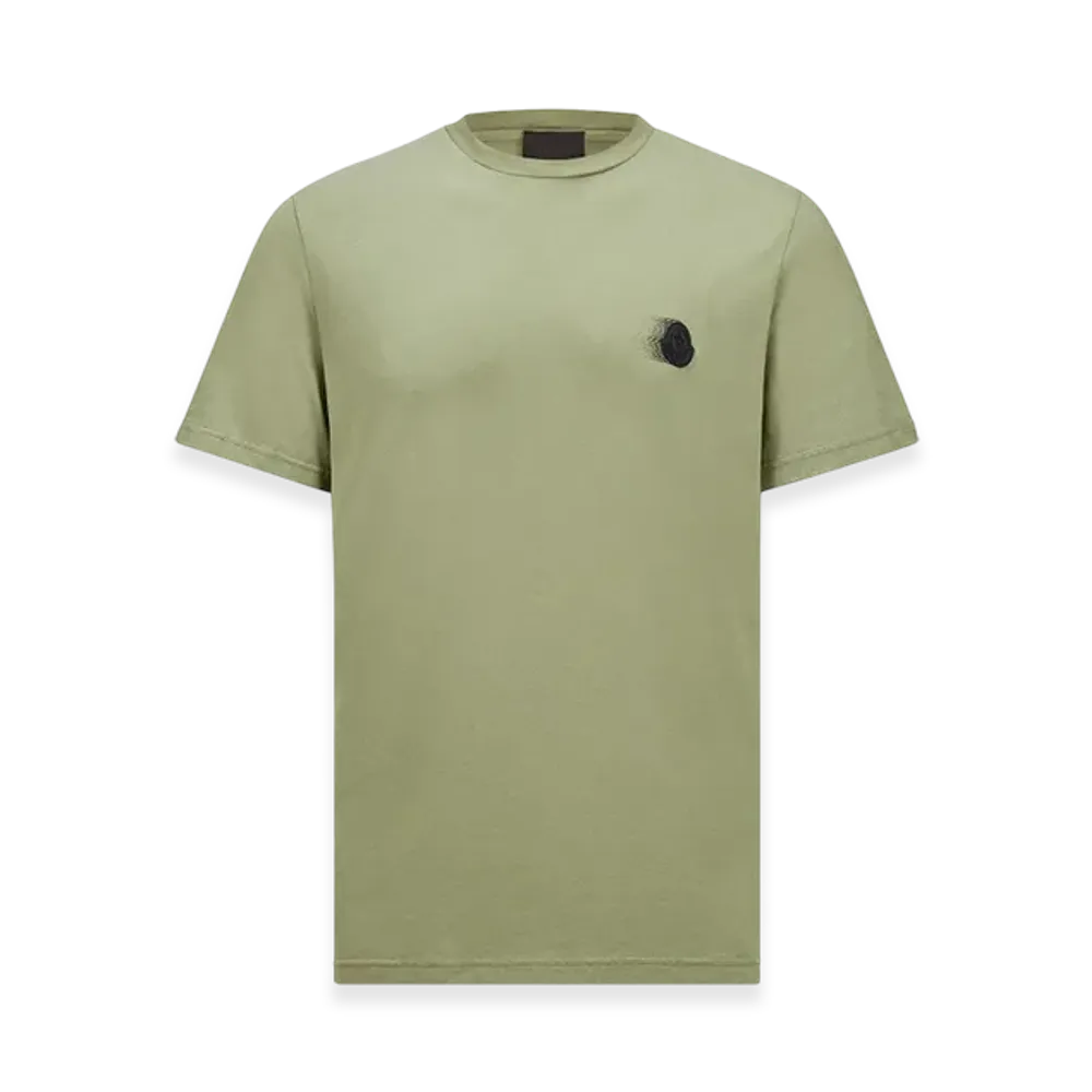 MONCLER Faded Logo Motif Cotton T-Shirt "Sage Green"