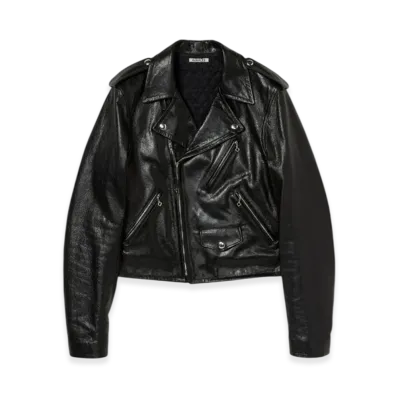 AURALEE Lamb Leather Riders Jacket "Top Gray"