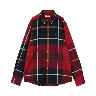 Barbour Men's Cotton Big Tartan Button Down "Red"
