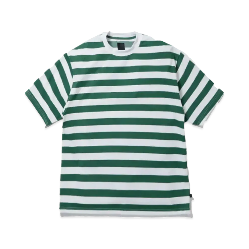 ダイワピア39 テック ドローストリング ボーダー S/S ティー "ホワイト x グリーン"