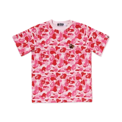 A BATHING APE Abc Camo Ape & Milo One Point Tee "Pink"