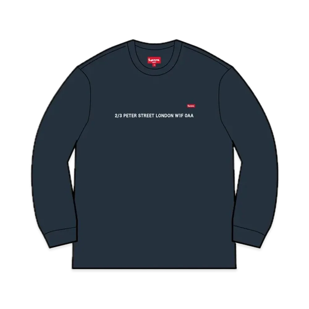シュプリーム ショップ スモール ボックス クルーネック (ロンドン) "ネイビー"