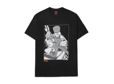Geeks Rule Silkscreen Printing x FLCL T-Shirt (Kitsurubami) "Black"