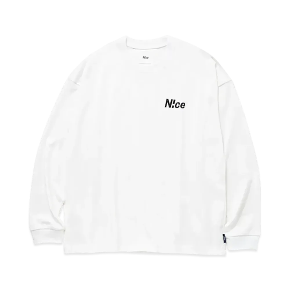 N!ce Long Sleeve Tee "White"