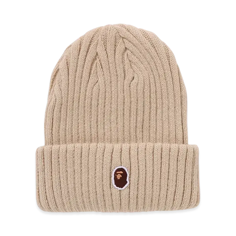 A BATHING APE One Point Beanie "Ivory"
