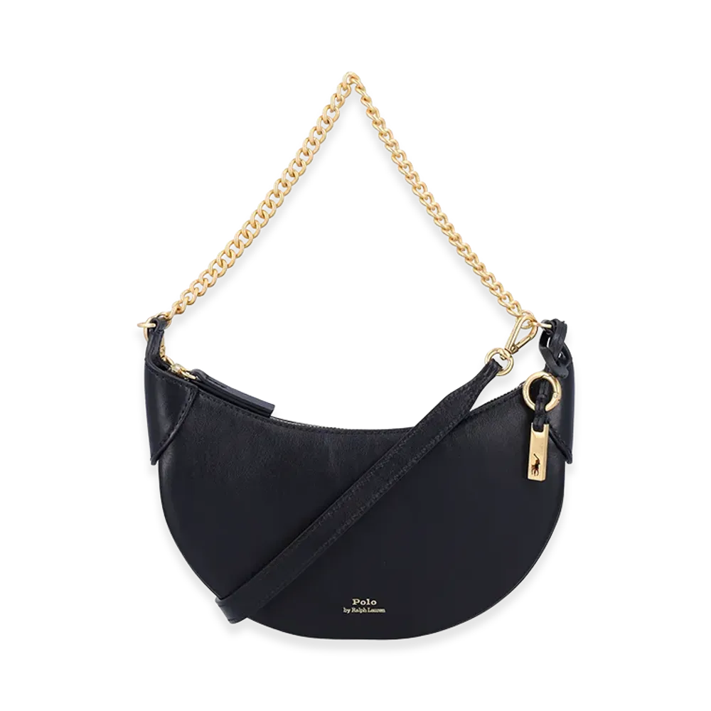 Polo Ralph Lauren Women's Leather Shoulder Bag "Black"