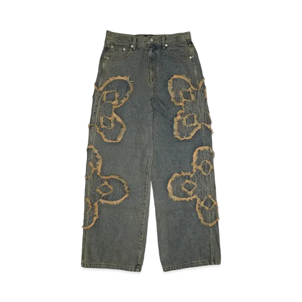 SURGERY clover logo patch jeans "BLUE"