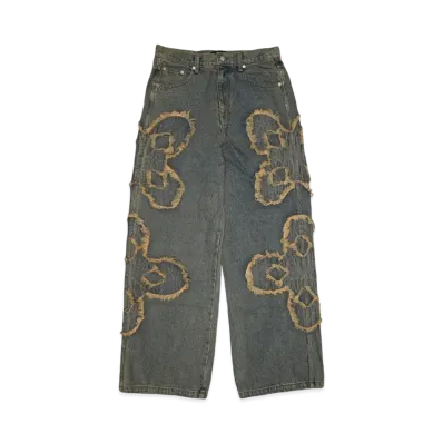SURGERY clover logo patch jeans "BLUE"