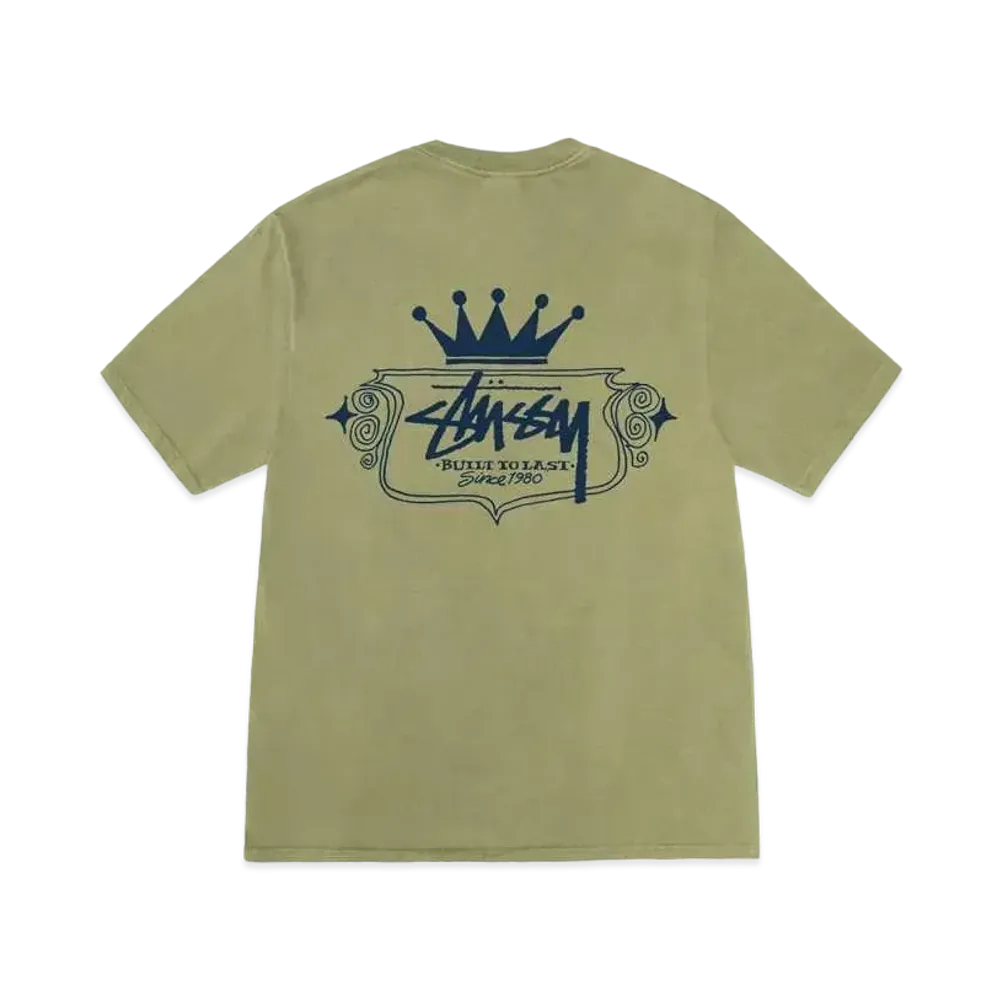 ステューシー ビルト トゥ ラスト ピグメント ダイド Tシャツ "オリーブ"