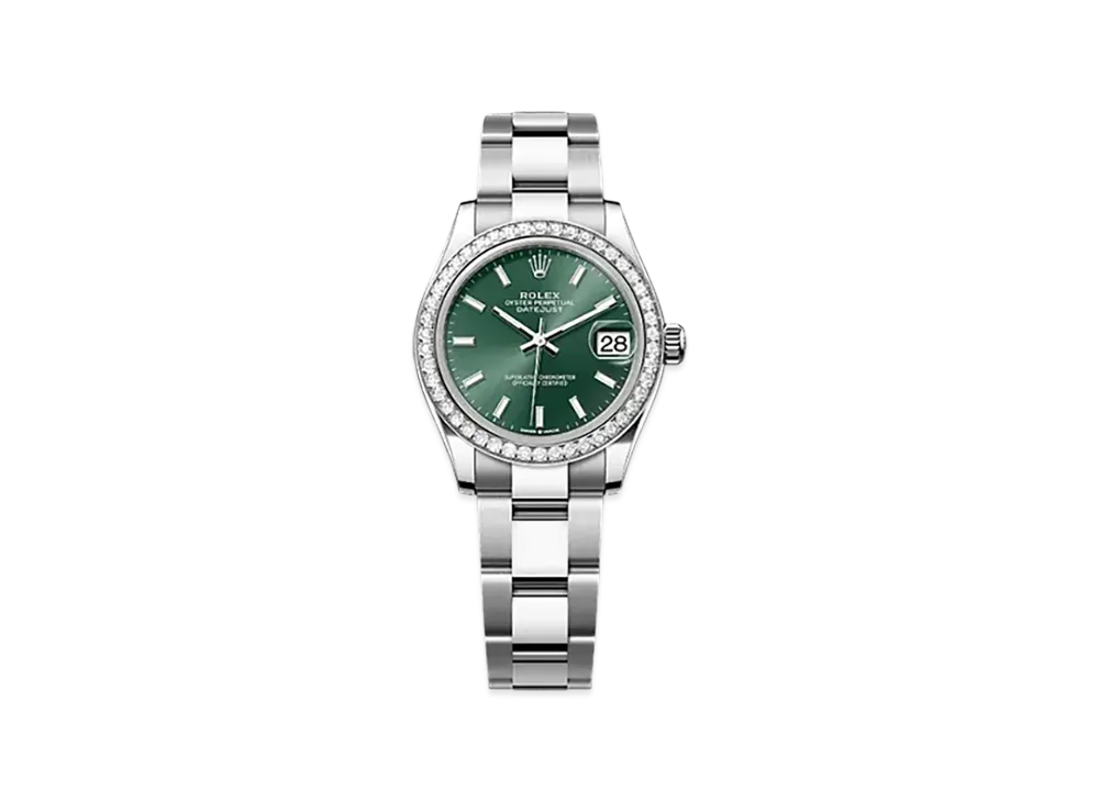 ROLEX Datejust 31 Oystersteel & White Gold Diamonds "Green"
