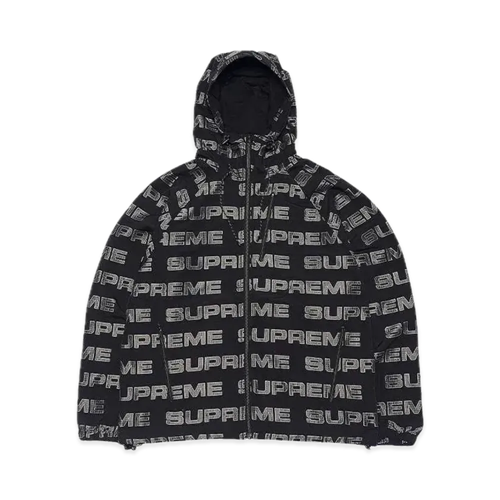 Supreme Logo Ripstop Hooded Track Jacket "Black"