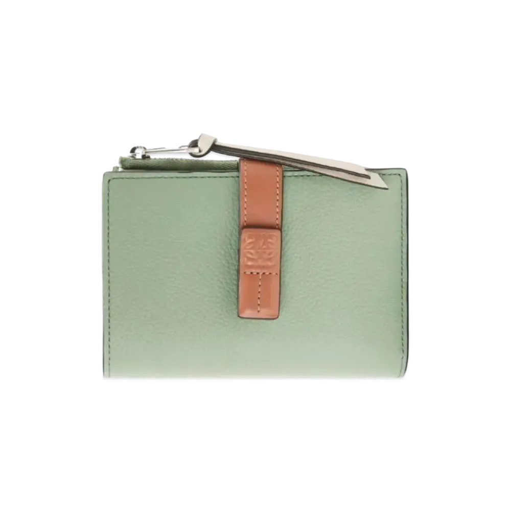LOEWE Slim Zip Bifold Wallet Soft Grain Calf "Rosemary/Tan"