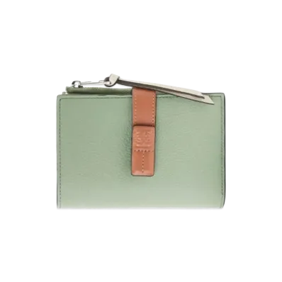 LOEWE Slim Zip Bifold Wallet Soft Grain Calf "Rosemary/Tan"