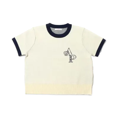 atmos pink Ringer Knit Chibi T "Ivory"