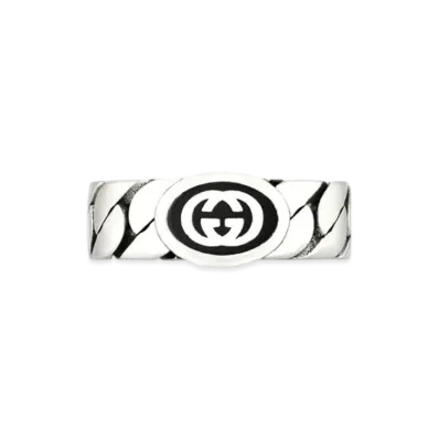 GUCCI Wide Ring With Interlocking G