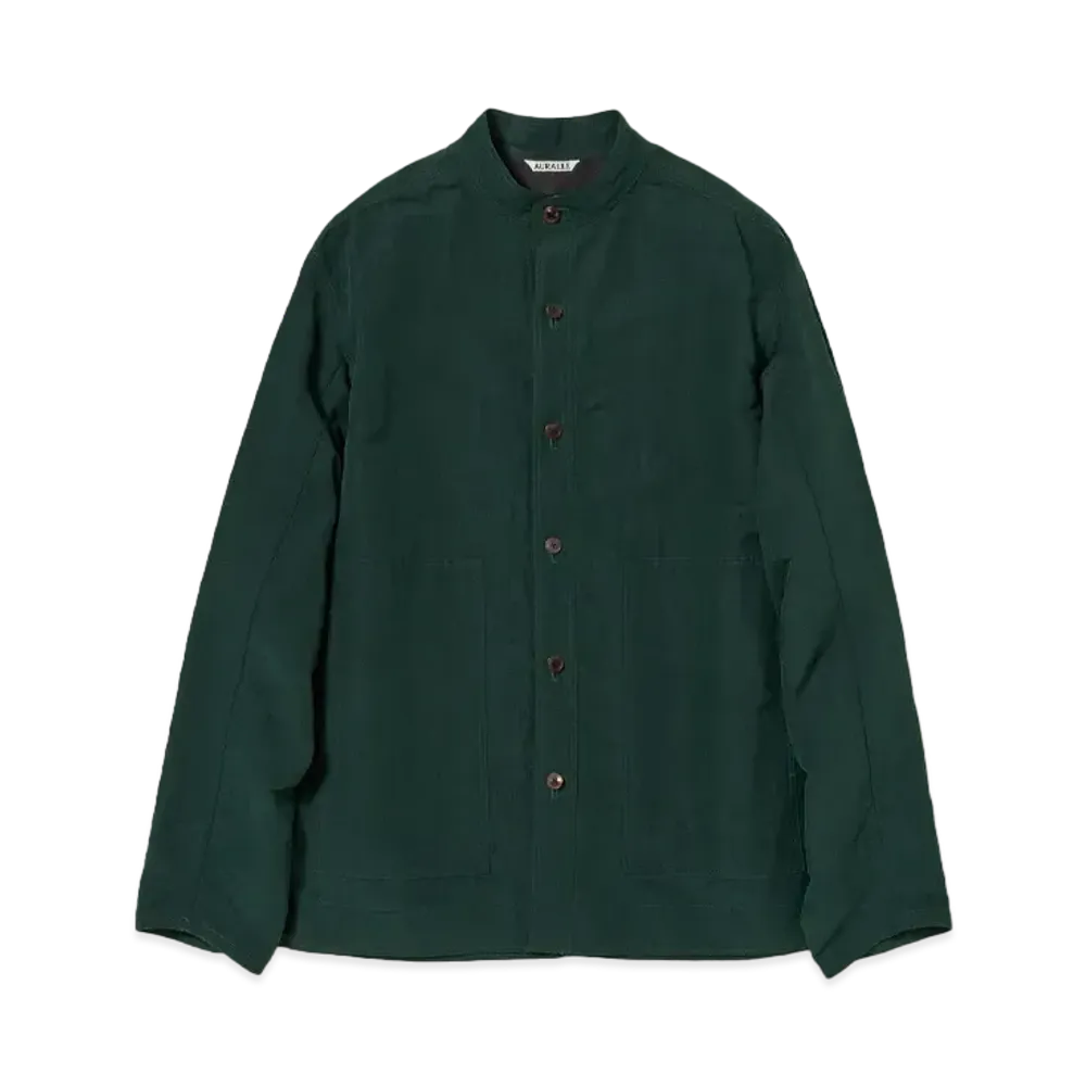 AURALEE High Density Finx Linen Weather Shirt Blouson "Dark Green"