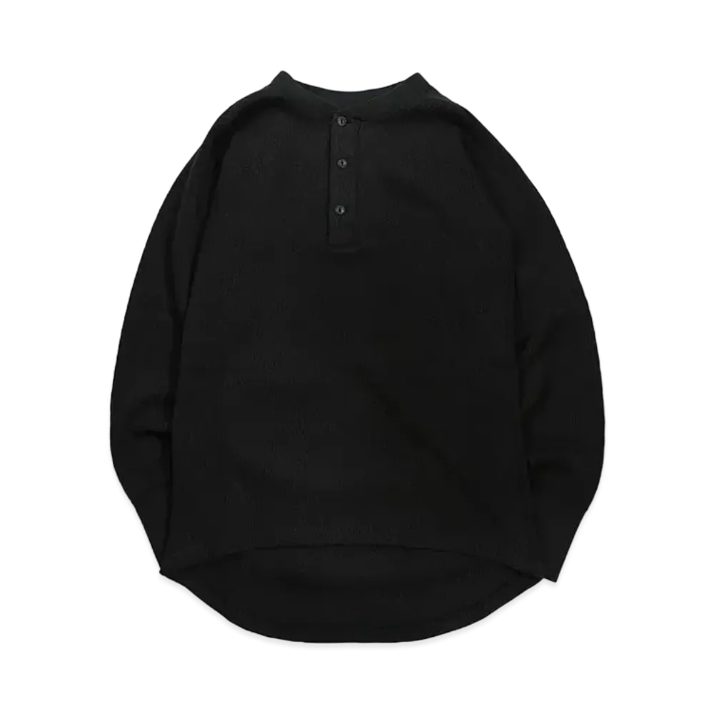 SubCulture Thermalhenleyneck Longsleeve T-Shirt "Black"