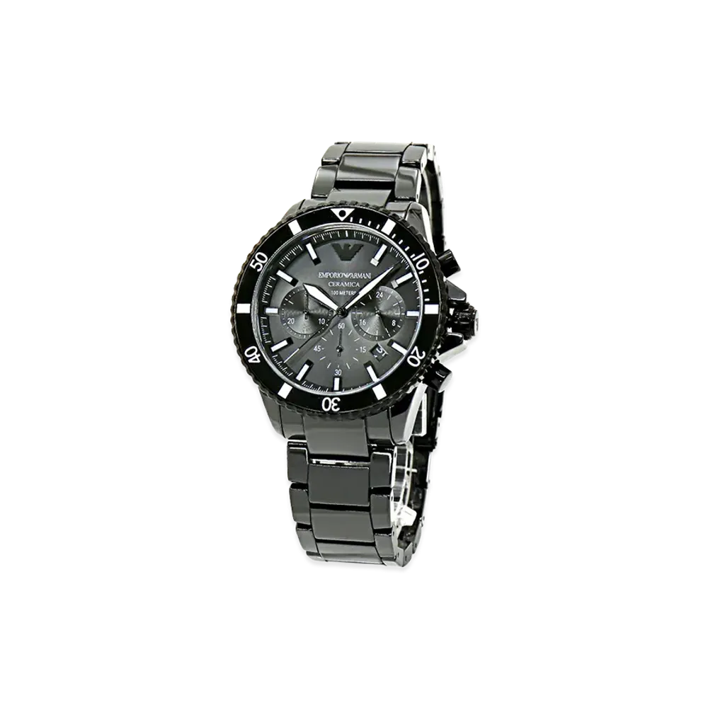 EMPORIO ARMANI Diver Chronograph Watch "Black"