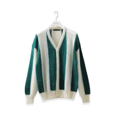 COGNOMEN Football Stripe Knit Cardigan "Green"