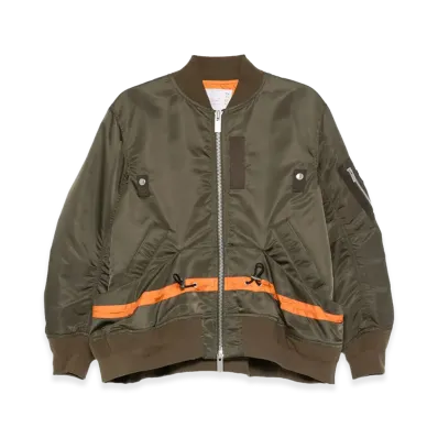 sacai Women's Drawstring Bomber Jacket "Green"
