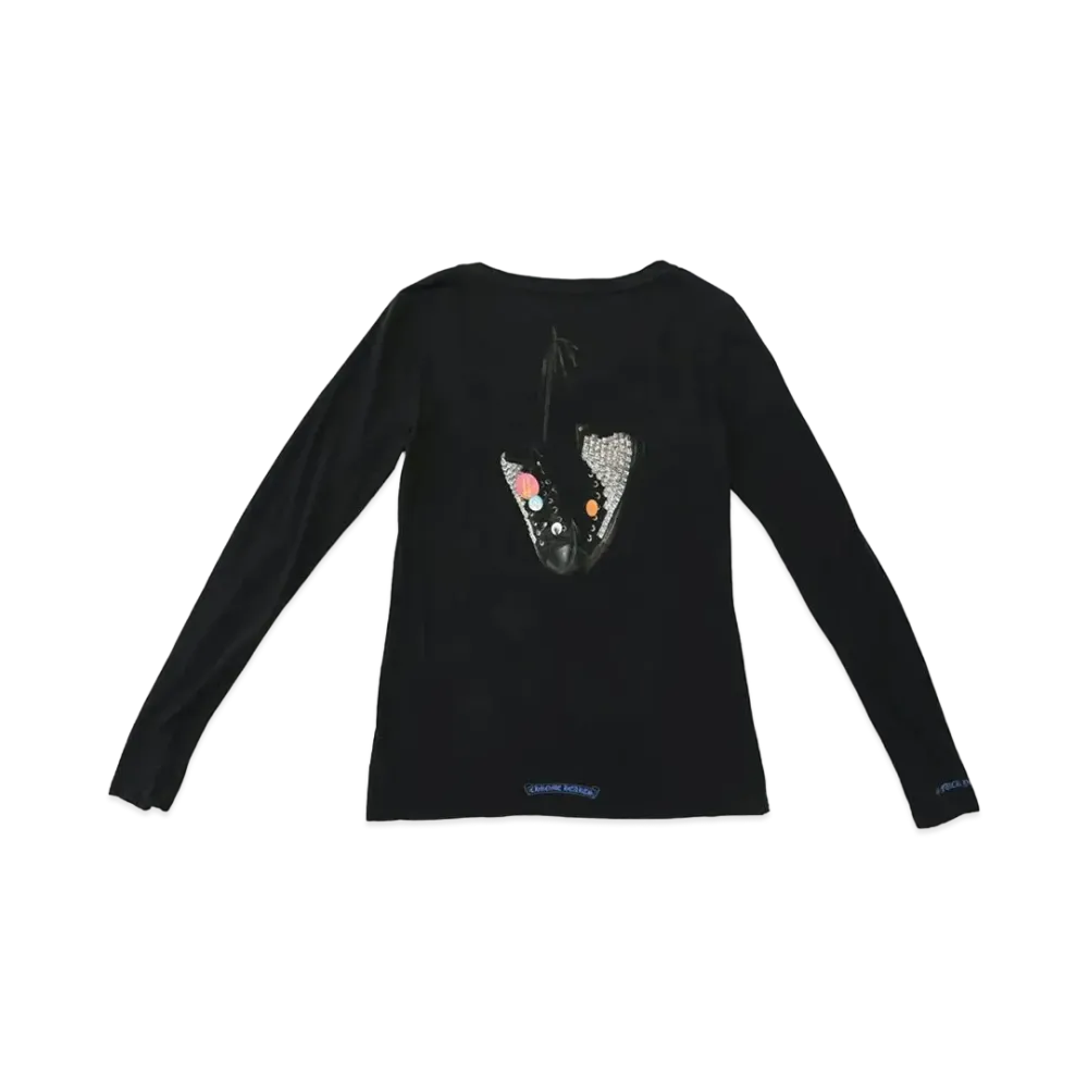 Chrome Hearts Women's Limited Converse Sneakers Longsleeve T-Shirt "Black"