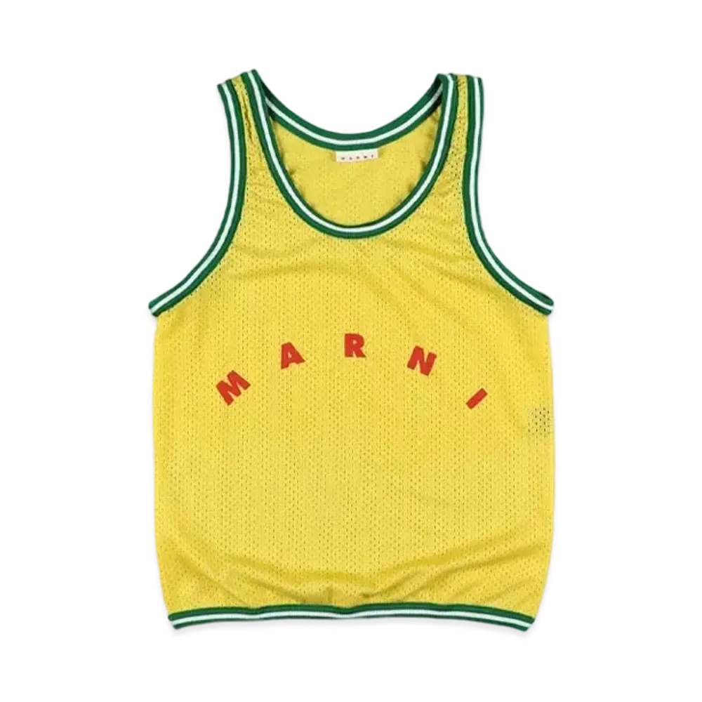 Marni Yellow Basket Tank Top Shopping Bag In Tech Fabric "Sun"