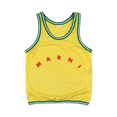 Marni Yellow Basket Tank Top Shopping Bag In Tech Fabric "Sun"