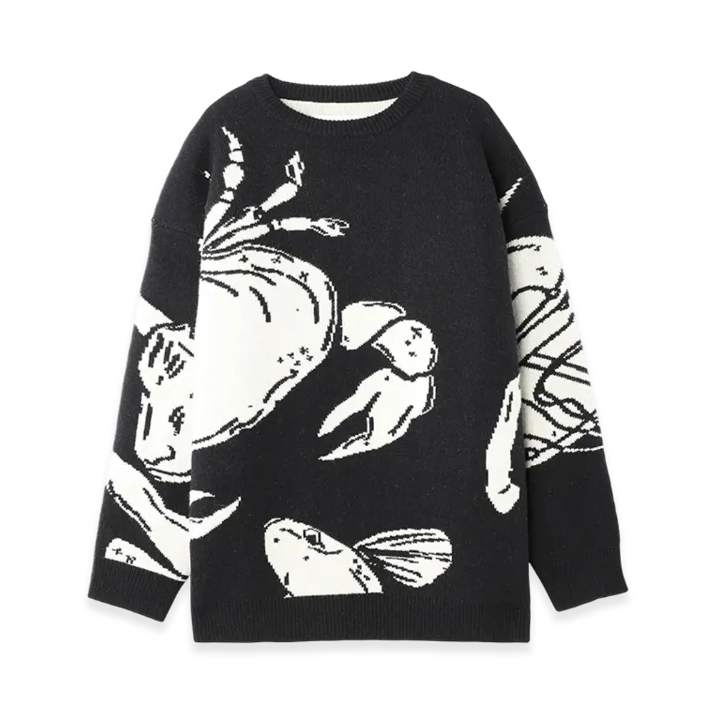 Jil Sander Crew Neck Knit "Black/White"