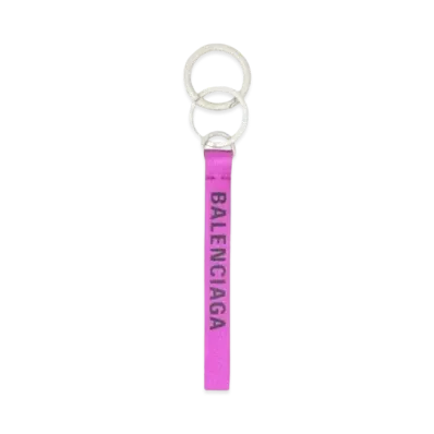 BALENCIAGA Everyday Hydrangea Rose Metallic Gloss Daily Key Chain "Pink"