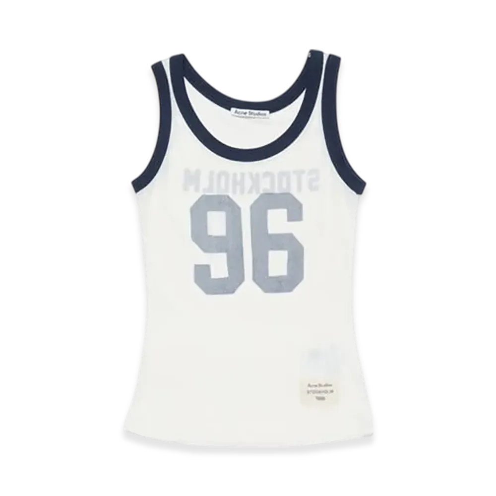 Acne Studios Ribbed tank top "White/Navy"