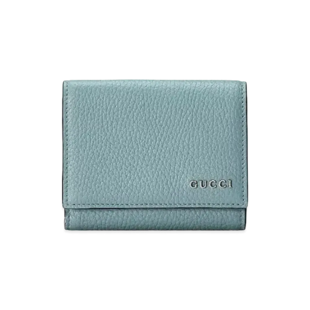 GUCCI Tri Fold Wallet With Gucci Logo Japan Exclusive "Pastel Blue"