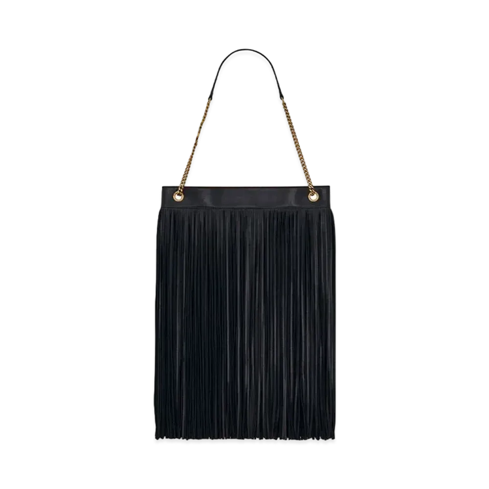 SAINT LAURENT Grace Large Hobo Bag In Lambskin And Suede "Black"