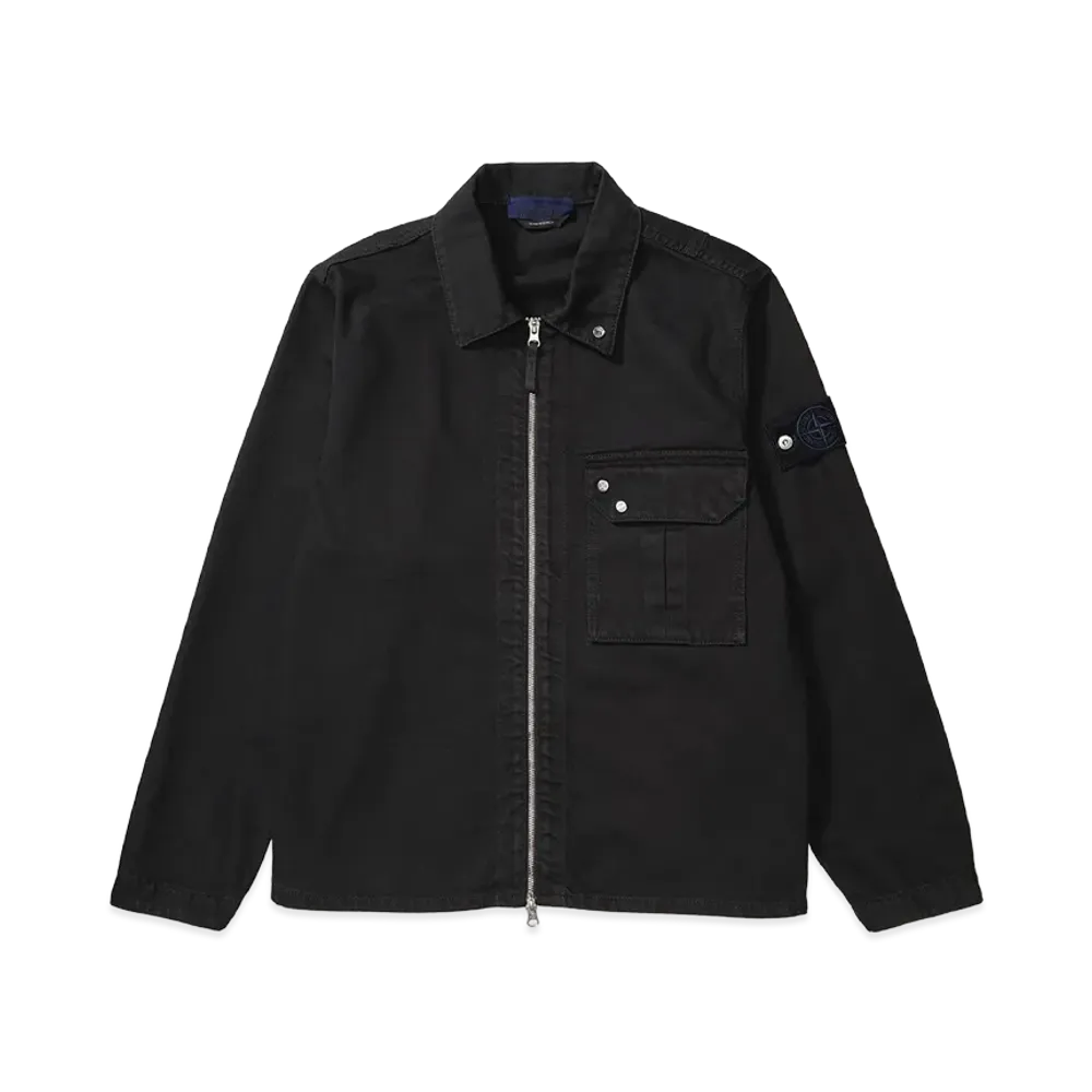 Stone Island Cotton Denim Overshirt "Black"