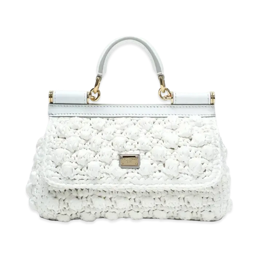 Dolce&Gabbana Sicily Bag Small Raffian Crochet "White"
