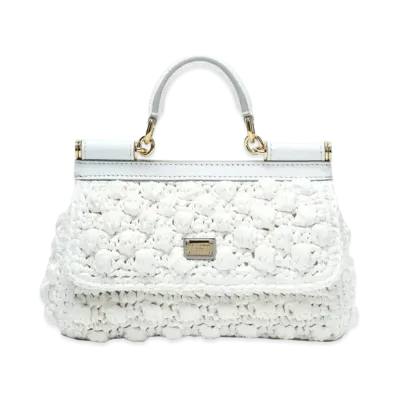 Dolce&Gabbana Sicily Bag Small Raffian Crochet "White"