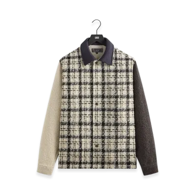 Kith Mixed Tweed Boxy Collared Overshirt "Sandrift"