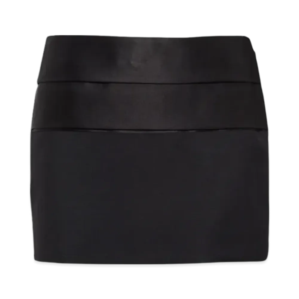 PRADA Women's Kid Mohair and Satin Miniskirt "Black"