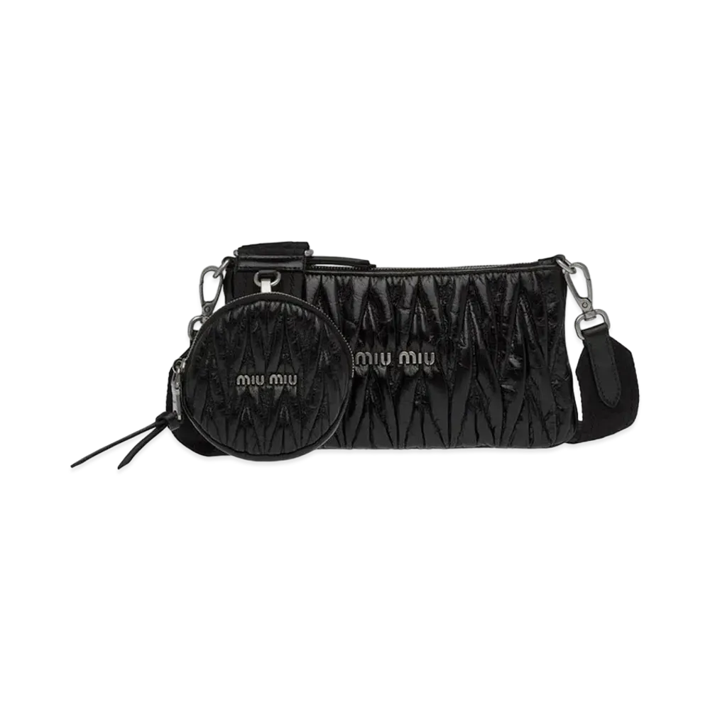 MIU MIU Matelase Scin Shoulder Bag "Black"