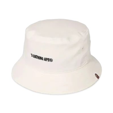 A BATHING APE Logo Bucket Hat "White"