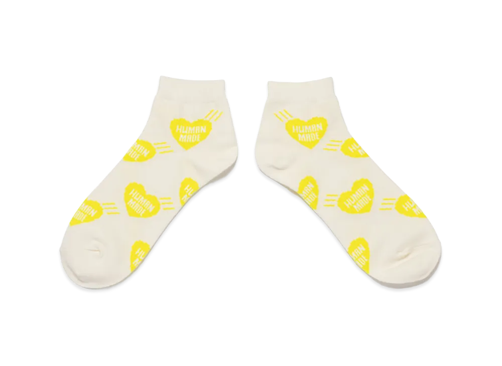 HUMAN MADE Heart Short Socks "Yellow"