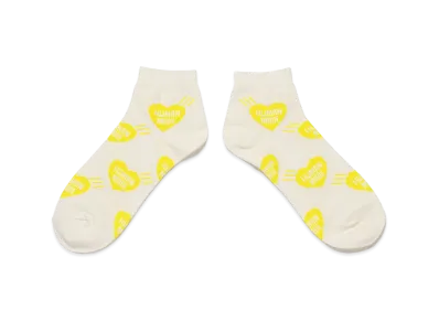 HUMAN MADE Heart Short Socks "Yellow"