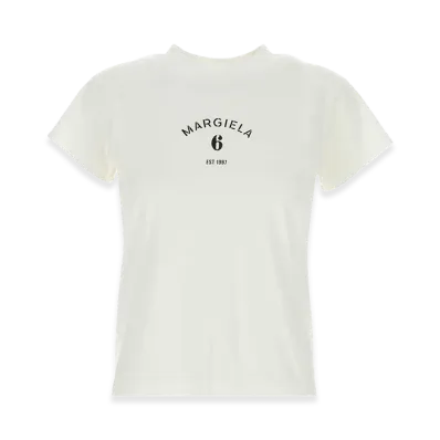 MM6 Maison Margiela Women's Logo Print T-Shirt "White"